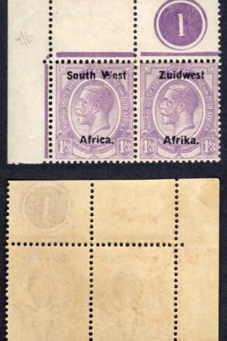 SWA SG23 1/3 opt Zuid west (11mm) U/M Plate Pair (mounted in the margin)