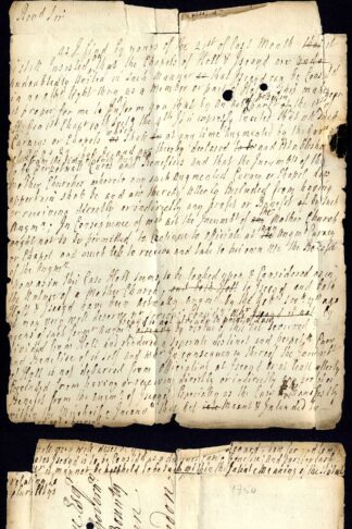 1750 Entire from Chester with CHES/TER and 23/MR Bishop Mark