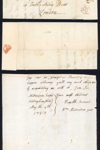 1757 Entire from Milton with TUX/FORD pmk Very Fine and Unrecorded