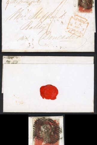 1841 Penny Red (EC) Four Margin on a 1846 Registered 1/- rate cover
