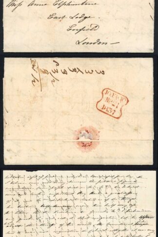 1837 Entire with a Regent St and handstruck 4