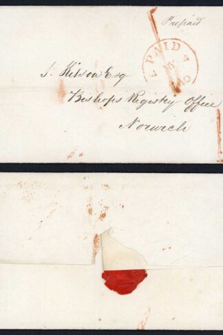 4 May 1840 Hand Struck 1 (double strike) to Norwich