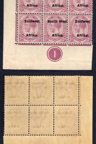 SWA SG31 2d opt Zuid west (12mm) Plate Block with Misplaced Overprint U/M