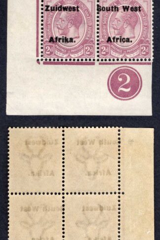 SWA SG31 2d opt Zuid west (12mm) Plate Block with Misplaced Overprint M/M