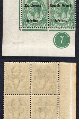 SWA SG29 1/2d opt Zuid west (12mm) U/M plate Block Misplaced opt