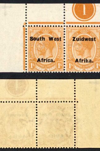 SWA SG35 1/- opt Zuid west (12mm) U/M Plate Number Pair
