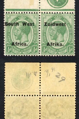 SWA SG29 1/2d opt Zuid west (12mm) U/M Plate Number Pair