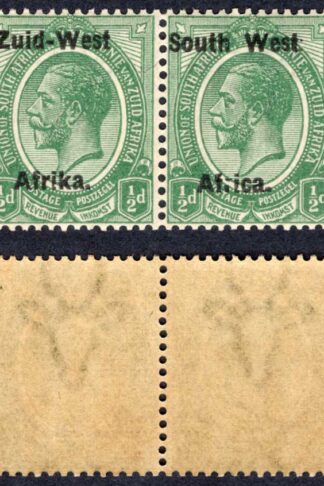 SWA SG1 1/2d Green opt Zuid-west Broken R in Africa M/M
