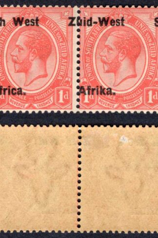 SWA SG2 1d opt Zuid-west Pair M//M Overprint Dramatically Misplaced