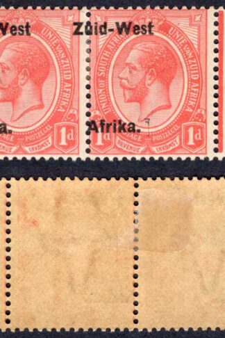 SWA SG2 1d opt Zuid-west Pair M//M Overprint Dramatically Misplaced