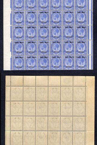 SWA SG4 3d Ultramarine opt Zuid-west Superb Colour U/M Block of 36 Cat 252+++