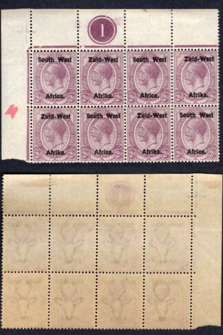 SWA SG3 2d opt Zuid-west Plate Block of 8 U/M