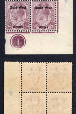SWA SG3 2d opt Zuid-west Plate Block of U/M (small thin in the margin)