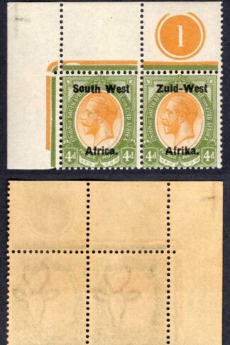 SWA SG5 4d opt Zuid-west Plate Pair U/M Broken letters in Africa