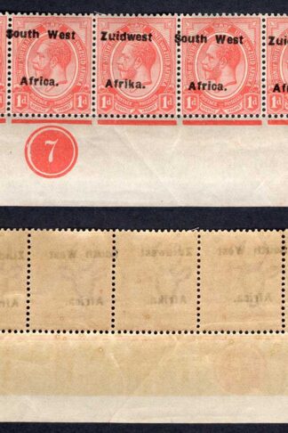 SWA SG30 1d opt Zuid west (12mm) Plate Strip slanting overprint U/M