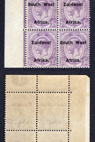 SWA SG36 1/3 opt Zuid west (12mm) Plate Block (U/M) Misplaced Overprint
