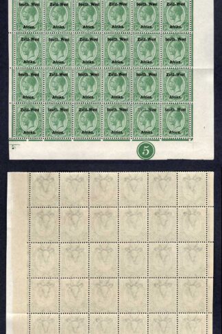 SWA SG1 1/2d opt Zuid-west Block of 36 Zuid nearly missing (20/11) U/M