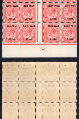 SWA SG2 1d opt Zuid-west U/M Gutter Block of 12 Big Mark by T of West