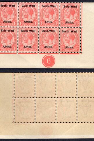SWA SG2 1d opt Zuid-west Plate Block U/M Small dot after Africa