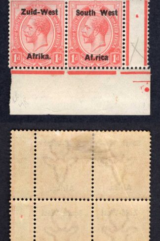 SWA SG2b 1d opt Zuid-west Block of Four inc Af.ica Cat 189 pounds
