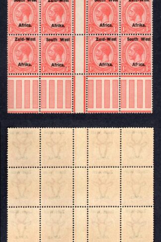 SWA SG2 1d opt Zuid-west Gutter Block of 20 U/M Part r in Africa