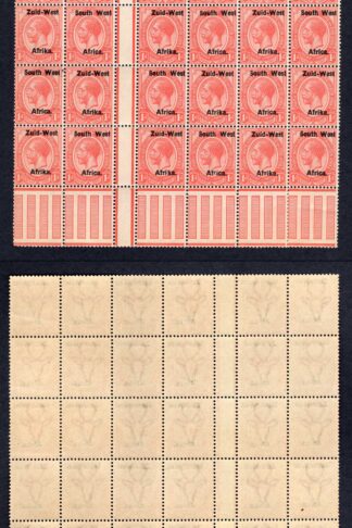SWA SG2 1d opt Zuid-west Gutter Block of 30 U/M Part r in Africa