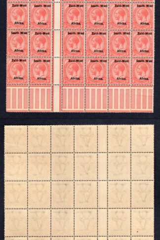 SWA SG2 1d opt Zuid-west Gutter Block of 30 U/M Part r in Africa