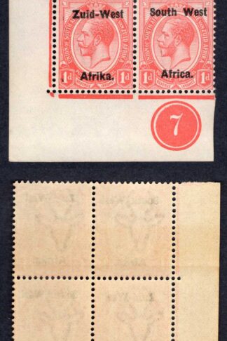 SWA SG2 1d opt Zuid-west Plate Block of Four U/M Black Block before Zuid