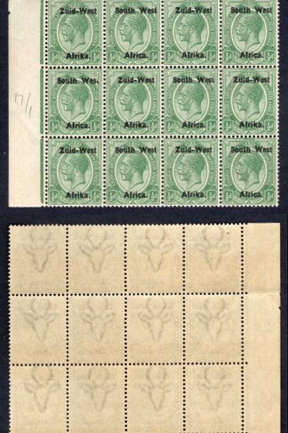 SWA SG1 1/2d  opt Zuid-west  Block of 16 U/M Wes. for West (NOT SG1a)