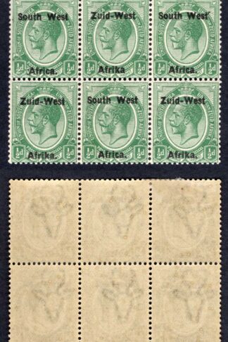SWA SG1 1/2d opt Zuid-west Block of 9 (7 x U/M)