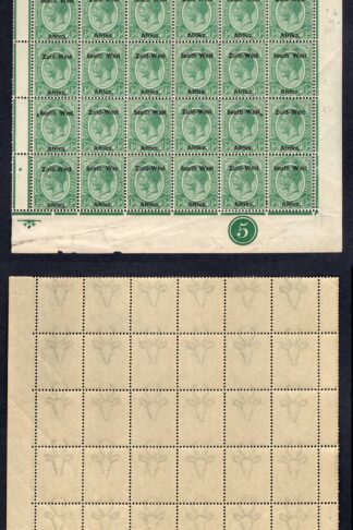 SWA SG1 1/2d opt Zuid-west Block of 30 U/M Wes for West Cat 186.50+++ pounds