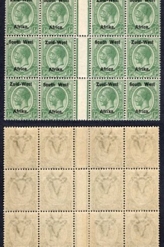 SWA SG1 1/2d  opt Zuid-west Gutter Block of 12 (10 x U/M) inc Varieties