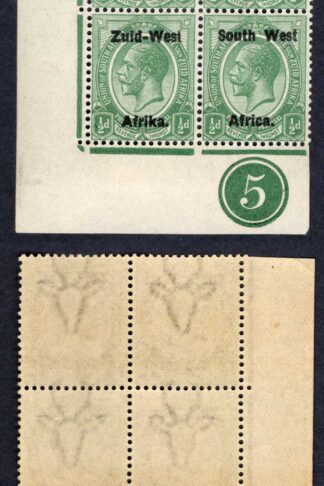 SWA SG1 1/2d  opt Zuid-west  Plate Block U/M