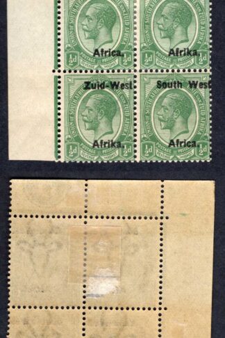 SWA SG1 1/2d  opt Zuid-west  Plate Block (bottom Pair U/M)