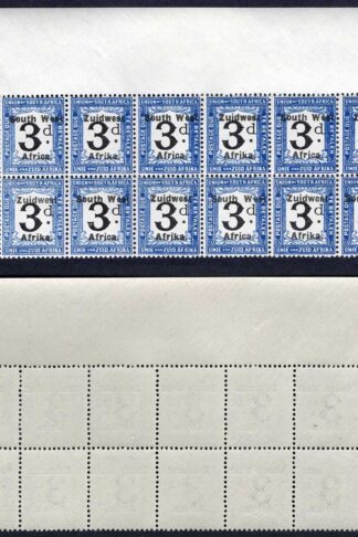 SWA SGD37 3d Post Due Block of 12 (11 x U/M) Cat 96 pounds