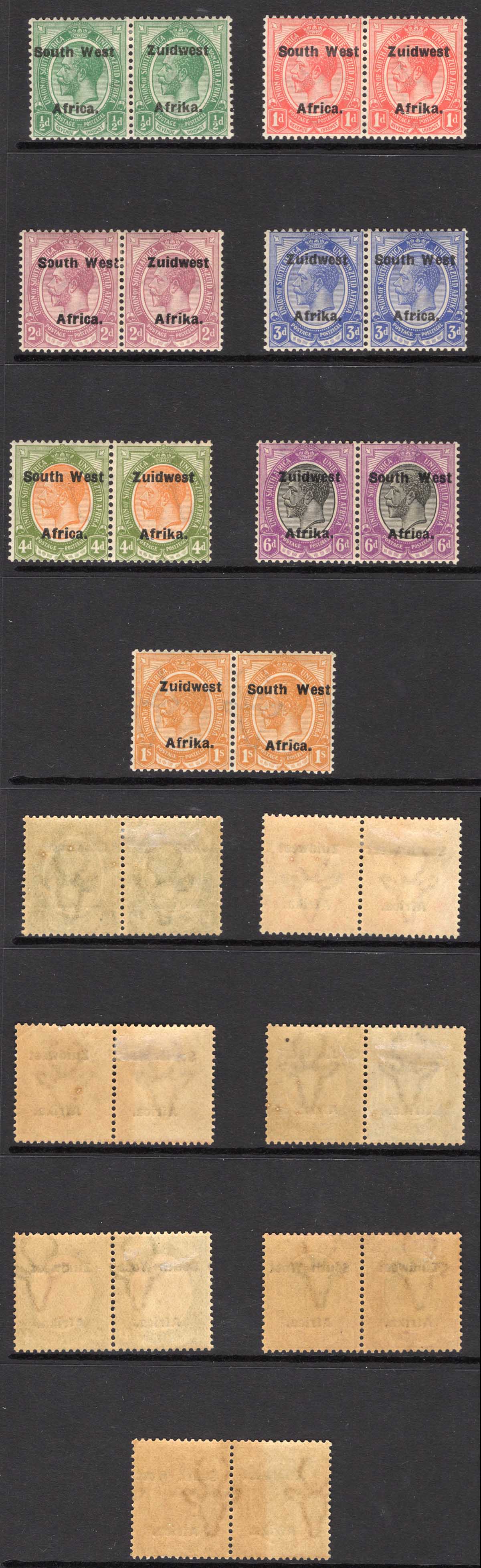 SWA SG29/35 Set to 1/- opt Zuid west (12mm) Fine M/M Cat 53.50 pounds