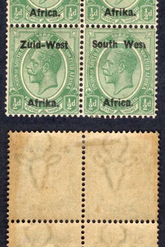 SWA SG1 1/2d opt Zuid-west Block M/M (toned) Broken A in Africa