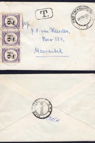 SWA SG49 Post Due Cover with 3 x 2d Post Dues (cover has a tear at top)