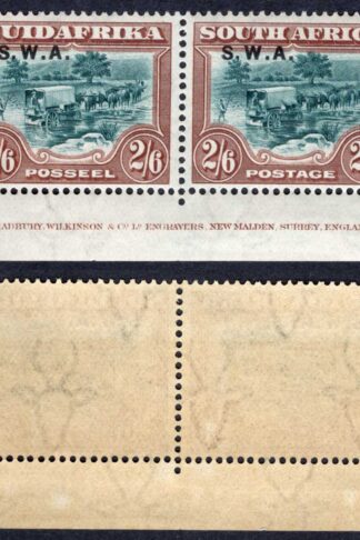 SWA SG65 2/6 Perf 14 opt SWA U/M Toned Imprint Pair Cat 50 pounds