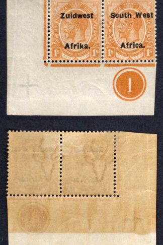 SWA SG35 1/- opt Zuid west (12 mm) M/M Plate Pair