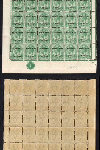 SWA SG29 1/2d opt Zuid west (12 mm) Plate Block of 48 U/M Cat 168++ pounds