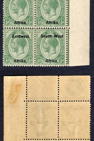 SWA SG16 1/2d opt Zuid west (11 mm) Plate Block of 4 U/M