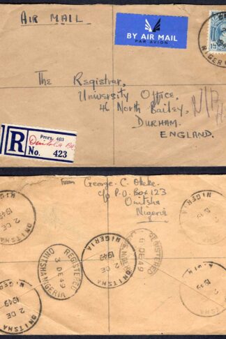 Nigeria KGVI 1/3 on a Registered Cover to England