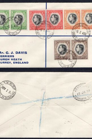 SWA 1937 coronation 1/2d to 2d on a Cover (NOT FDC)