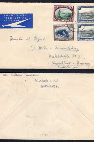 SWA Mixed Franking Airmail Cover