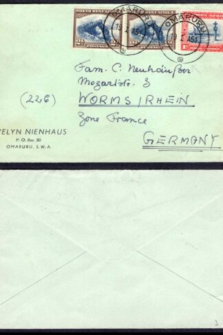 SWA Mixed Franking Airmail Cover