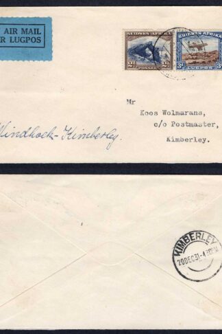 SWA Mixed Franking Airmail Cover