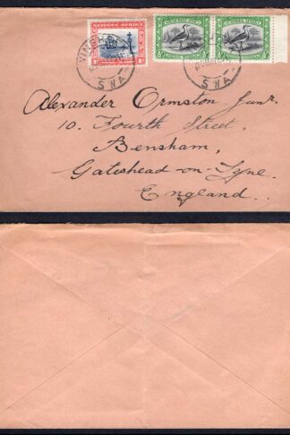 SWA Mixed Franking Airmail Cover