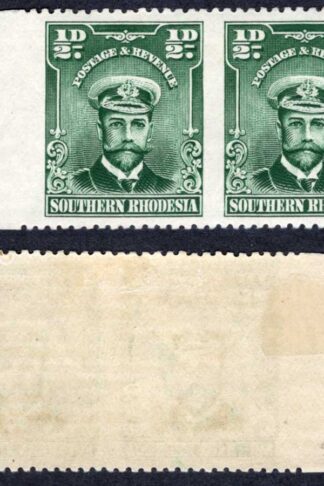 Southern Rhodesia SG1a 1/2d Pair IMPERF between M/M Great Colour Cat 1200 pounds