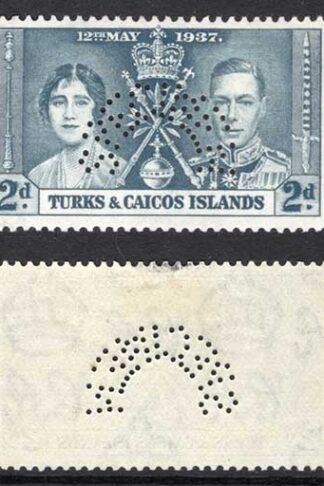 Turks Caicos Is SG191s/193s 1937 Coronation Perf Specimen M/M Cat 90 pounds